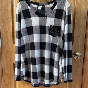 HEIMISH USA Black and White Buffalo Check Top